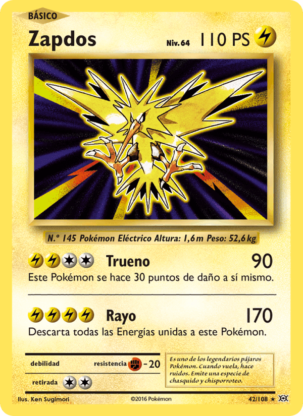 Zapdos, card 42 from Evoluciones