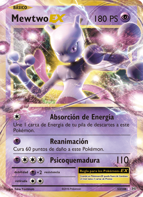 Mewtwo EX, carta 52 de Evoluciones
