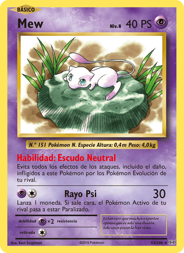 Mew, carta 53 de Evoluciones