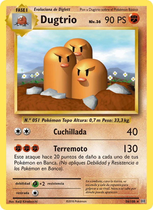 Dugtrio, card 56 from Evoluciones