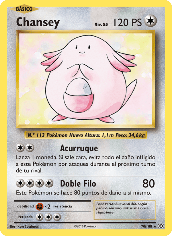 Chansey, card 70 from Evoluciones