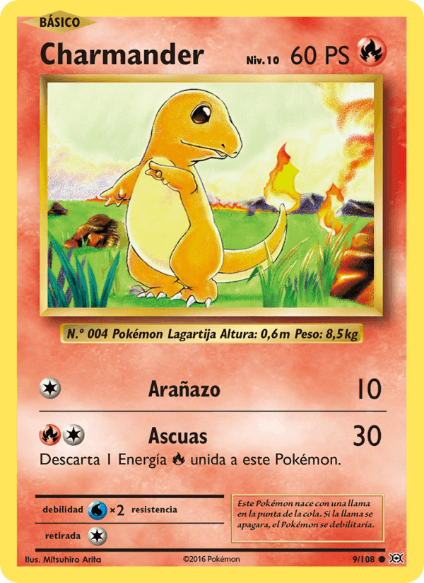 Charmander, carta 9 de Evoluciones