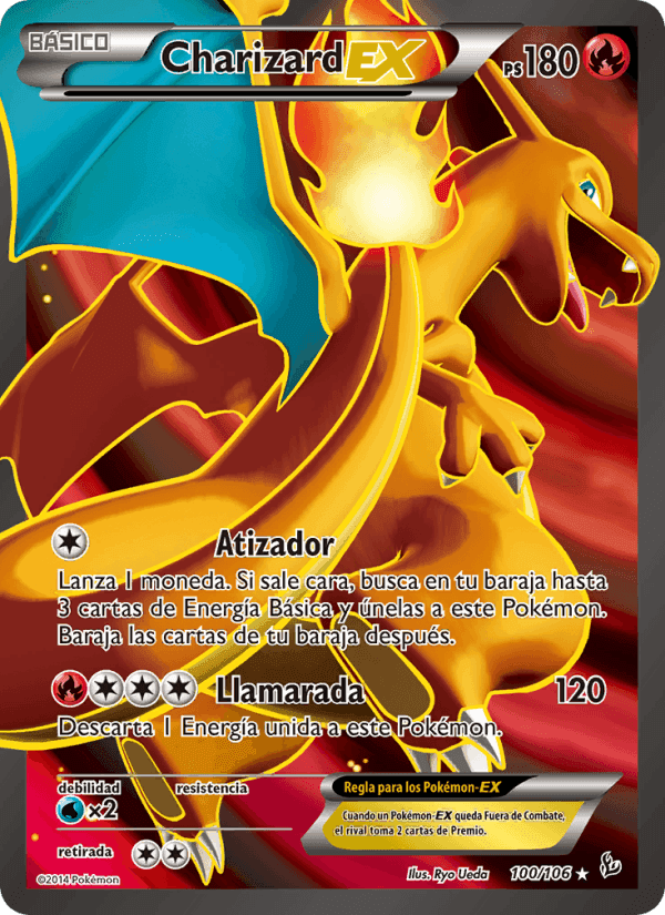 Charizard EX, carta 100 di Destellos de Fuego