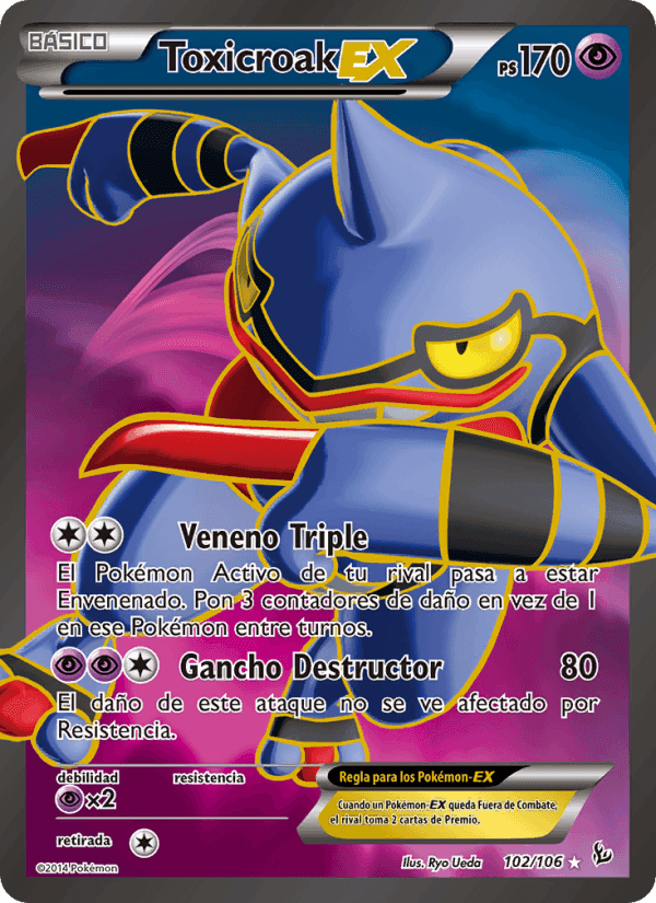 Toxicroak EX, carta 102 de Destellos de Fuego