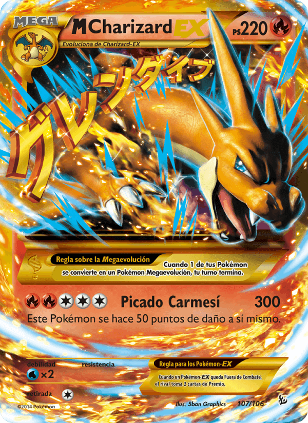 M-Charizard EX, carta 107 de Destellos de Fuego