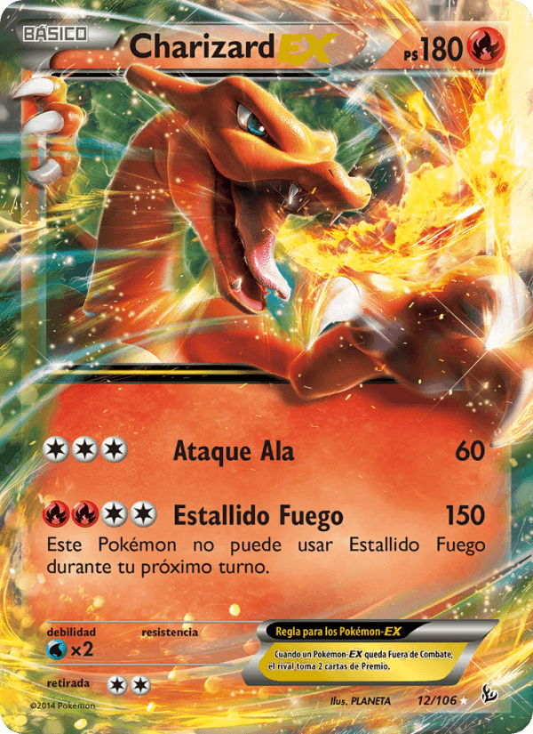 Charizard EX, carta 12 di Destellos de Fuego