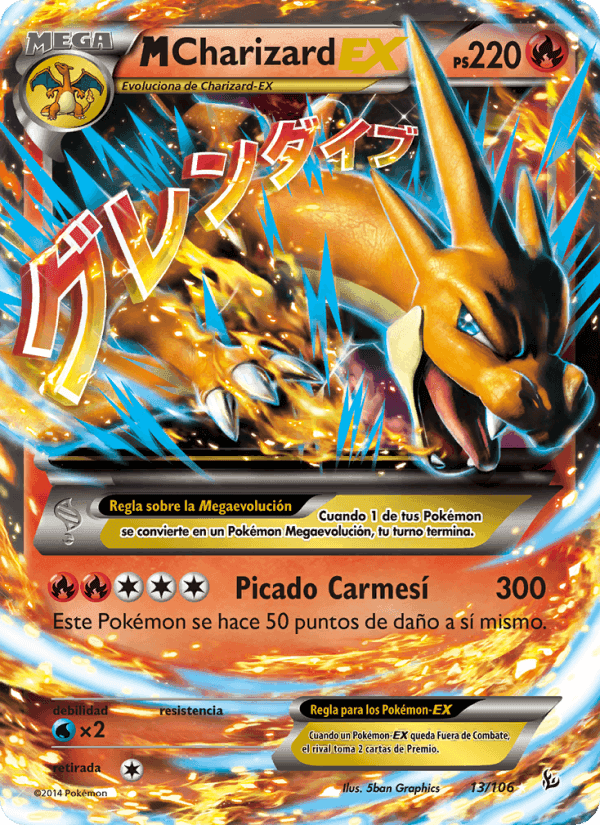 M-Charizard EX, carta 13 di Destellos de Fuego
