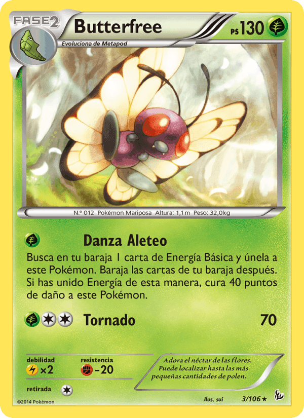 Butterfree, carta 3 de Destellos de Fuego