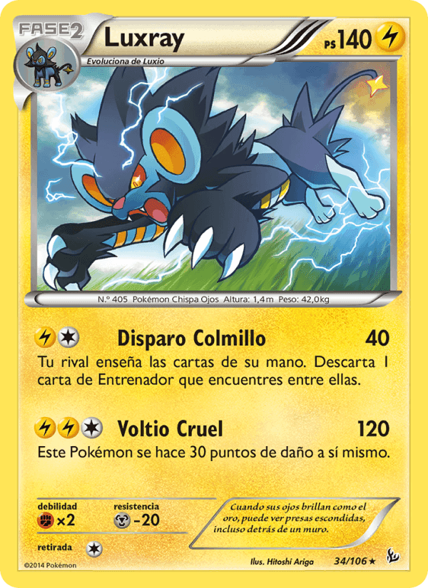 Luxray, carta 34 di Destellos de Fuego