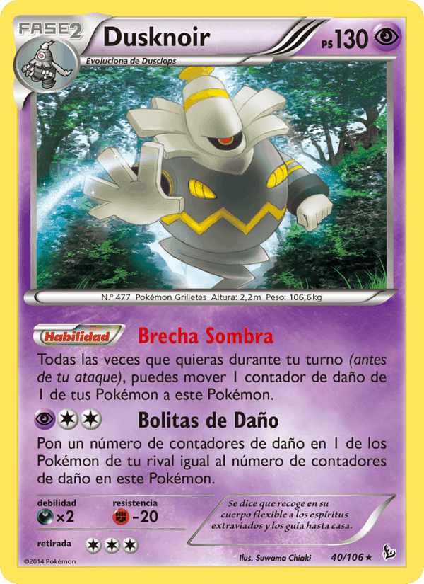 Dusknoir, carta 40 di Destellos de Fuego
