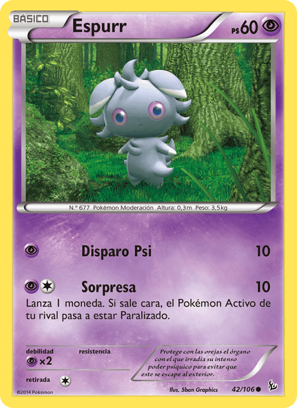Espurr, carta 42 de Destellos de Fuego