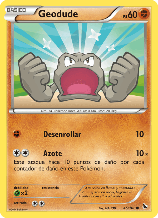 Geodude, carta 45 di Destellos de Fuego