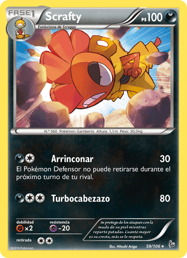 Scrafty, card 59 from Destellos de Fuego