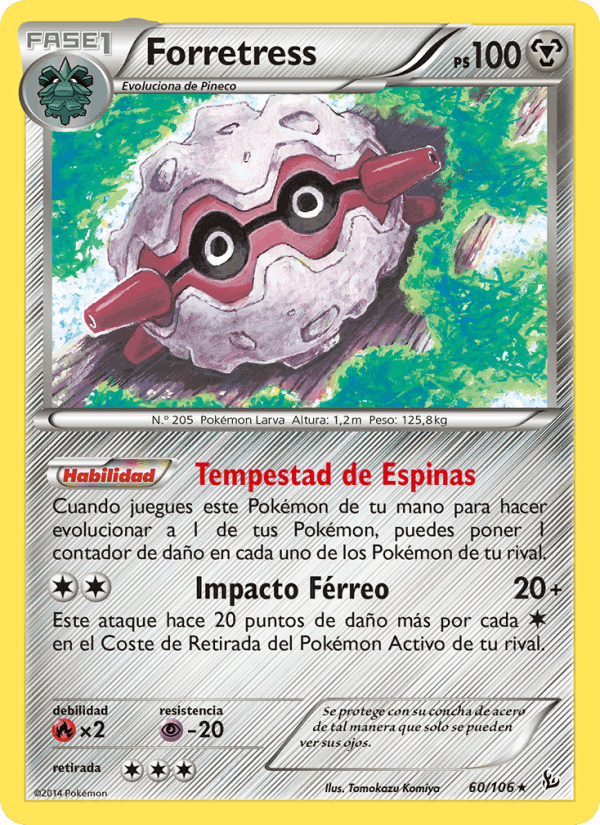 Forretress, carta 60 di Destellos de Fuego