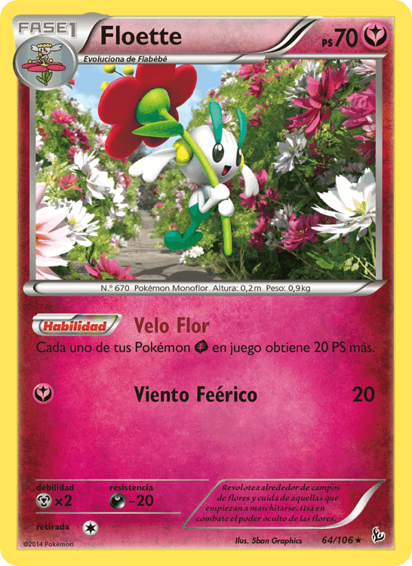 Floette, card 64 from Destellos de Fuego