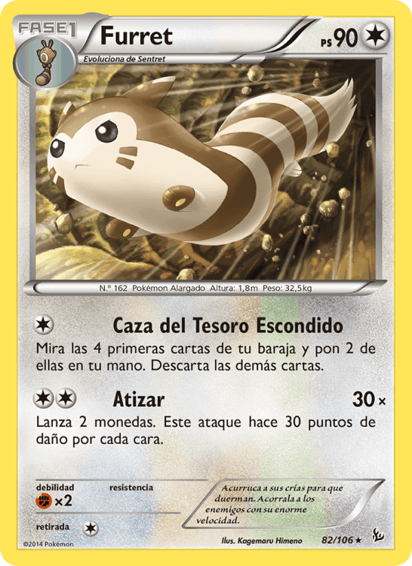 Furret, carta 82 de Destellos de Fuego