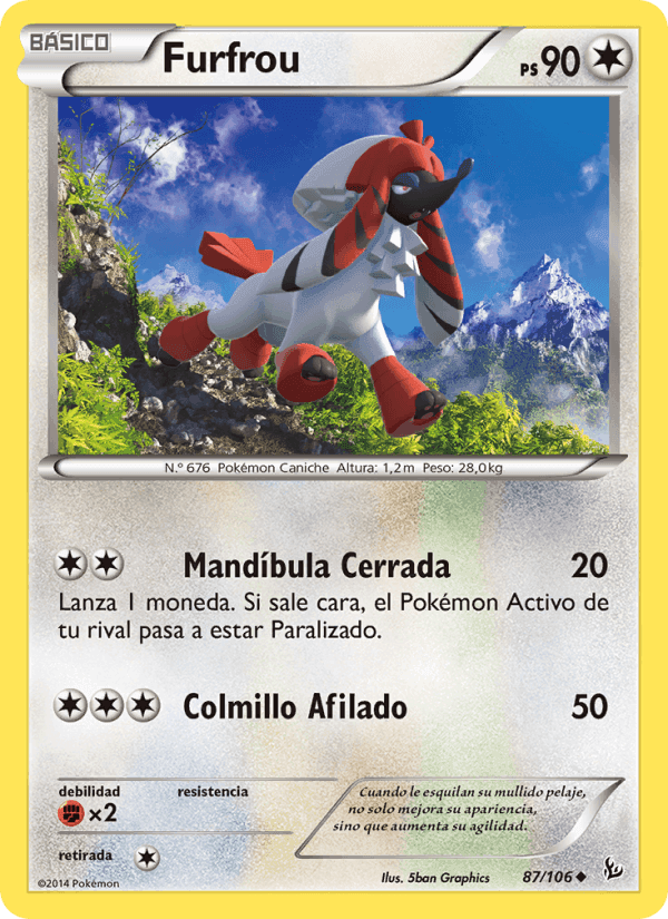 Furfrou, card 87 from Destellos de Fuego