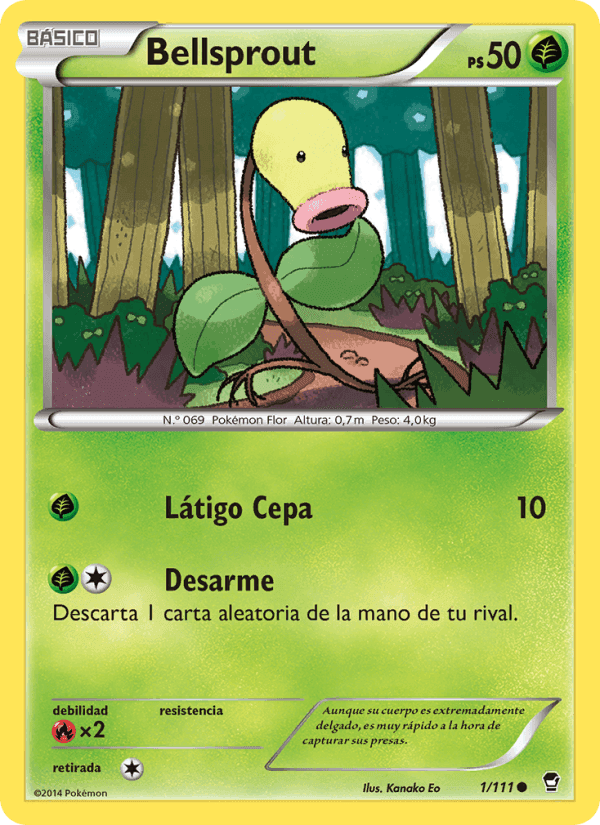 Bellsprout, card 1 from Puños Furiosos