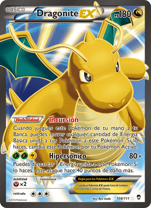 Dragonite EX, card 108 from Puños Furiosos