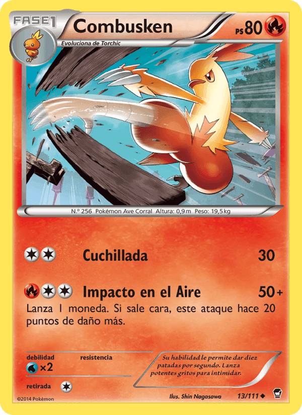 Combusken, carta 13 de Puños Furiosos