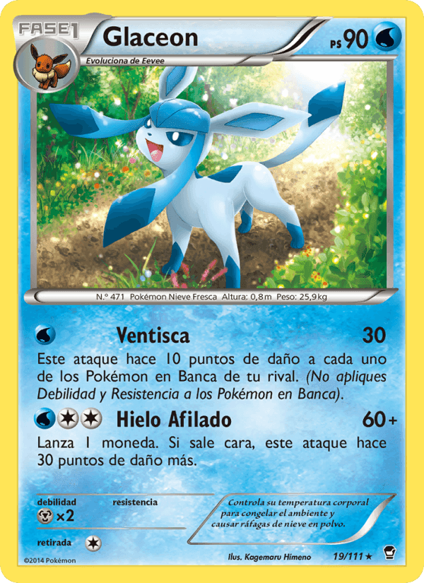 Glaceon, carta 19 de Puños Furiosos