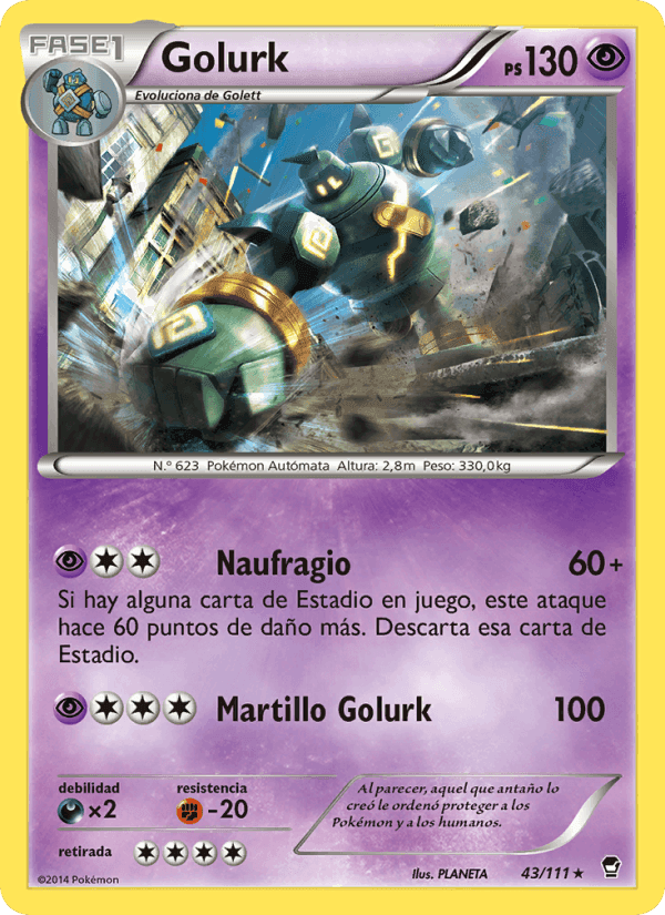 Golurk, carta 43 de Puños Furiosos