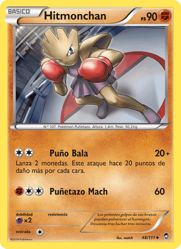 Hitmonchan, carte 48 de Puños Furiosos