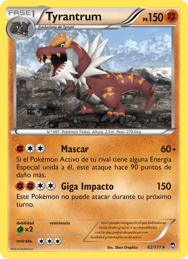 Tyrantrum, carta 62 di Puños Furiosos
