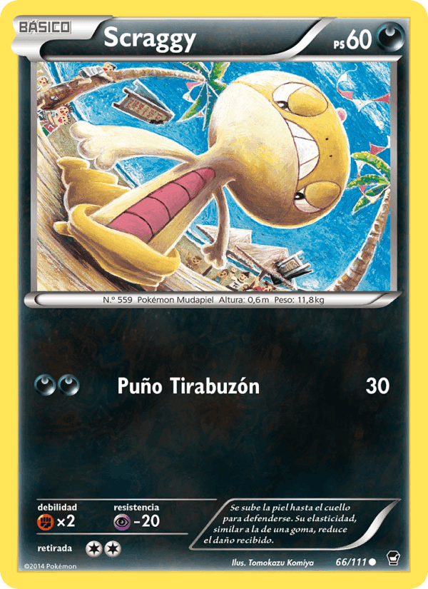 Scraggy, card 66 from Puños Furiosos