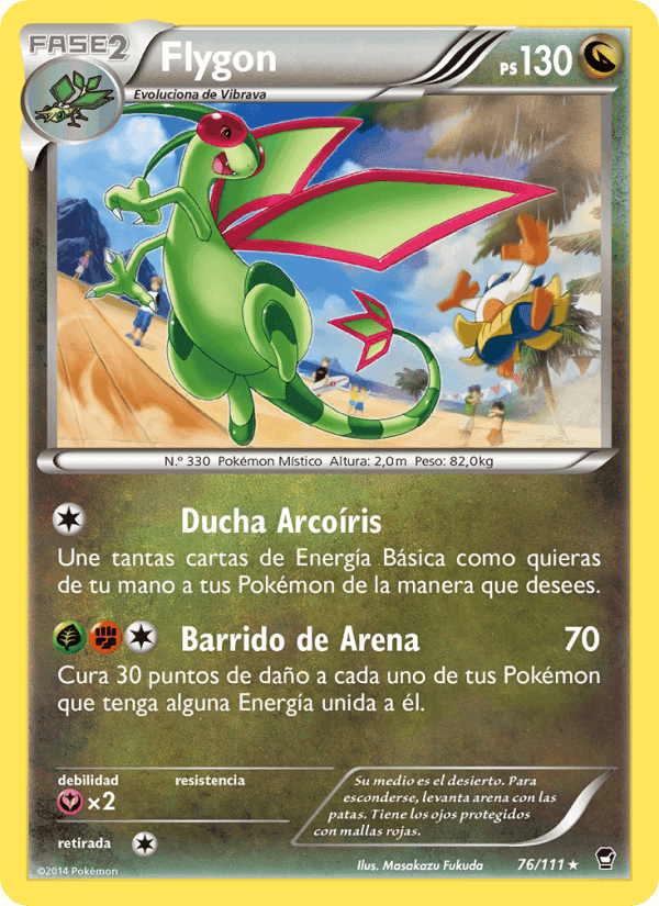 Flygon, card 76 from Puños Furiosos