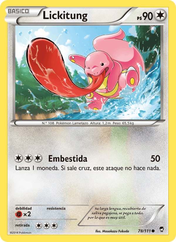 Lickitung, card 78 from Puños Furiosos