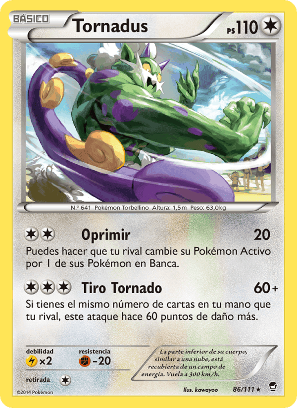 Tornadus, card 86 from Puños Furiosos