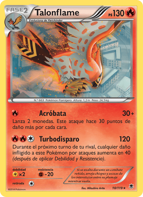 Talonflame, carta 10 di Fuerzas Fantasmales