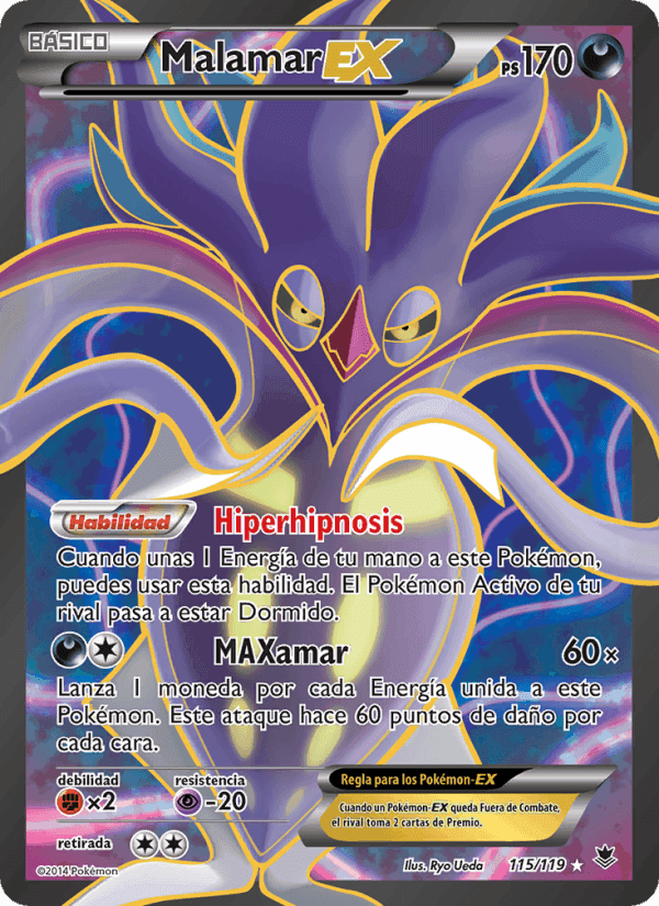 Malamar EX, card 115 from Fuerzas Fantasmales