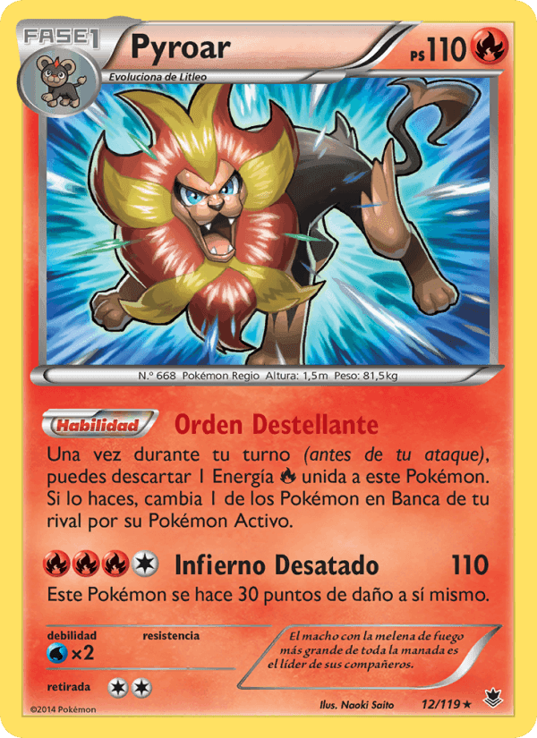 Pyroar, carta 12 de Fuerzas Fantasmales