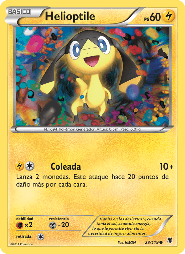 Helioptile, carte 28 de Fuerzas Fantasmales