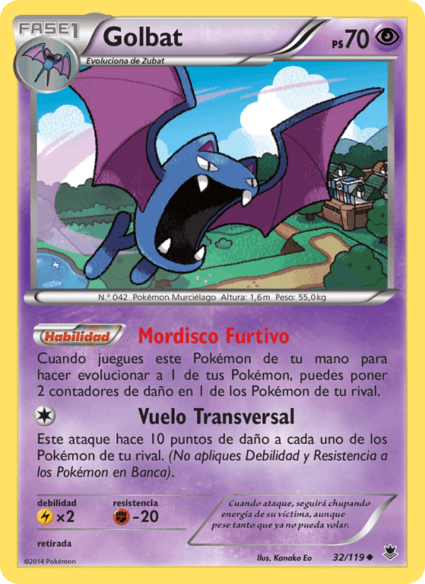 Golbat, carta 32 de Fuerzas Fantasmales