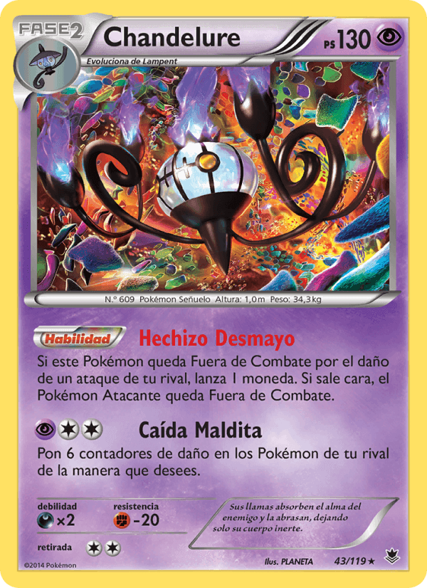Chandelure, carta 43 de Fuerzas Fantasmales