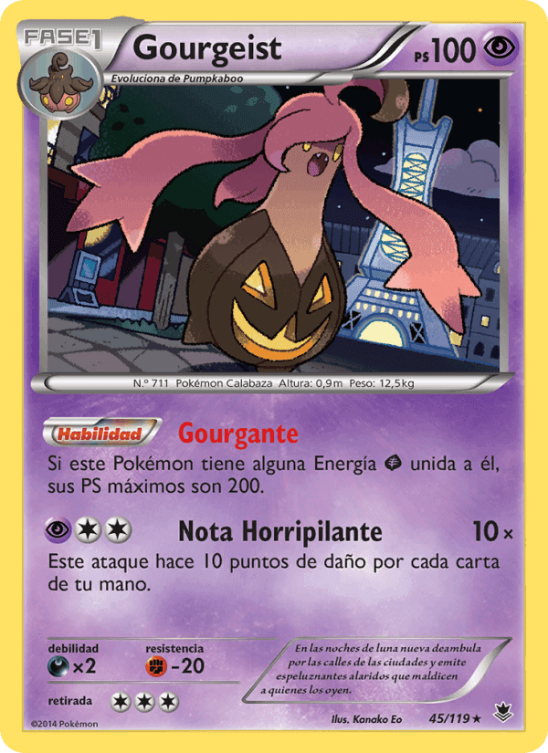 Gourgeist, carta 45 de Fuerzas Fantasmales