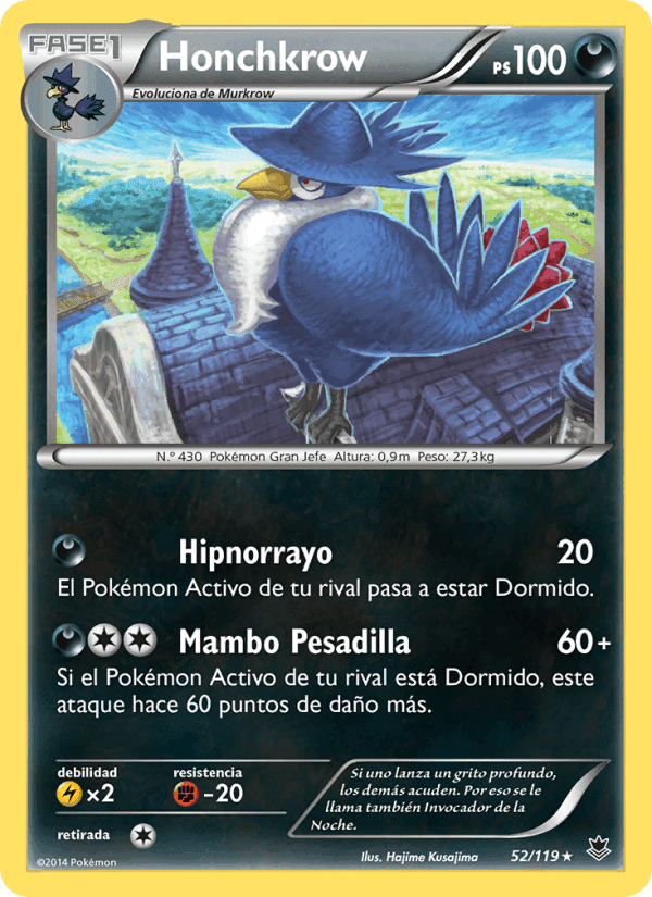 Honchkrow, carte 52 de Fuerzas Fantasmales