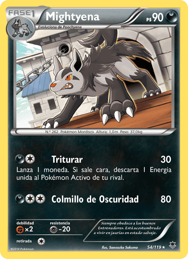 Mightyena, carta 54 de Fuerzas Fantasmales