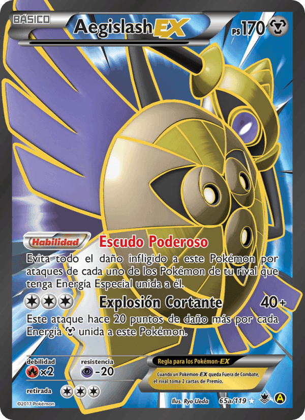 Aegislash EX, card 65a from Fuerzas Fantasmales