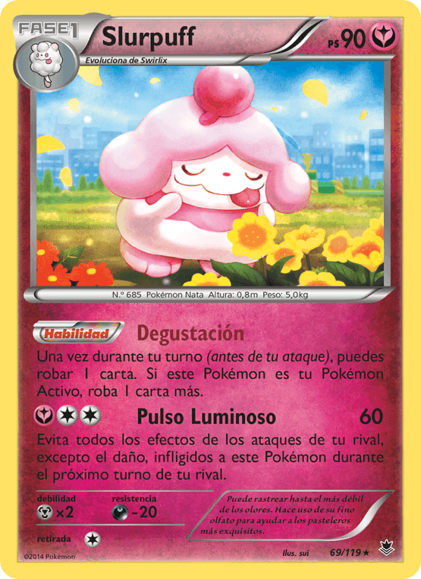 Slurpuff, card 69 from Fuerzas Fantasmales