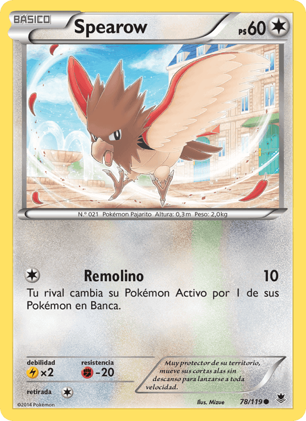 Spearow, card 78 from Fuerzas Fantasmales