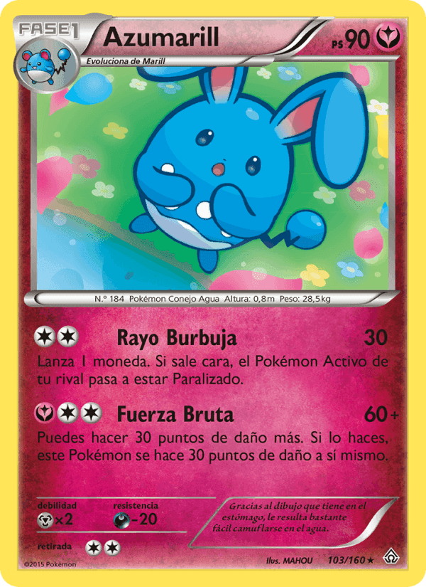 Azumarill, carta 103 de Duelos Primigenios
