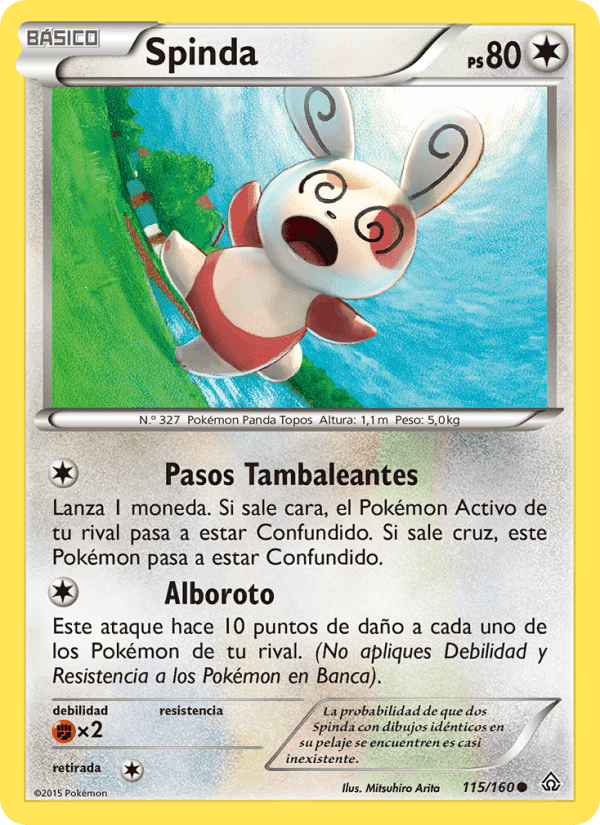 Spinda, card 115 from Duelos Primigenios