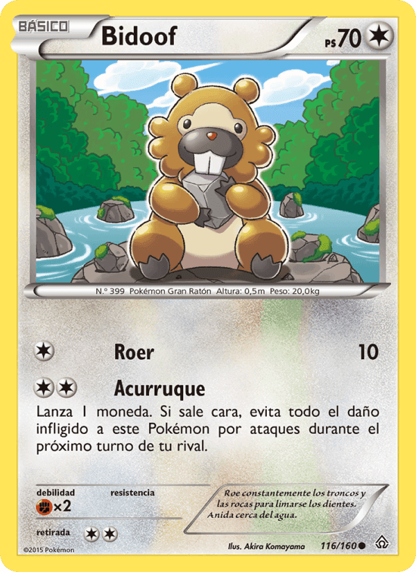 Bidoof, card 116 from Duelos Primigenios
