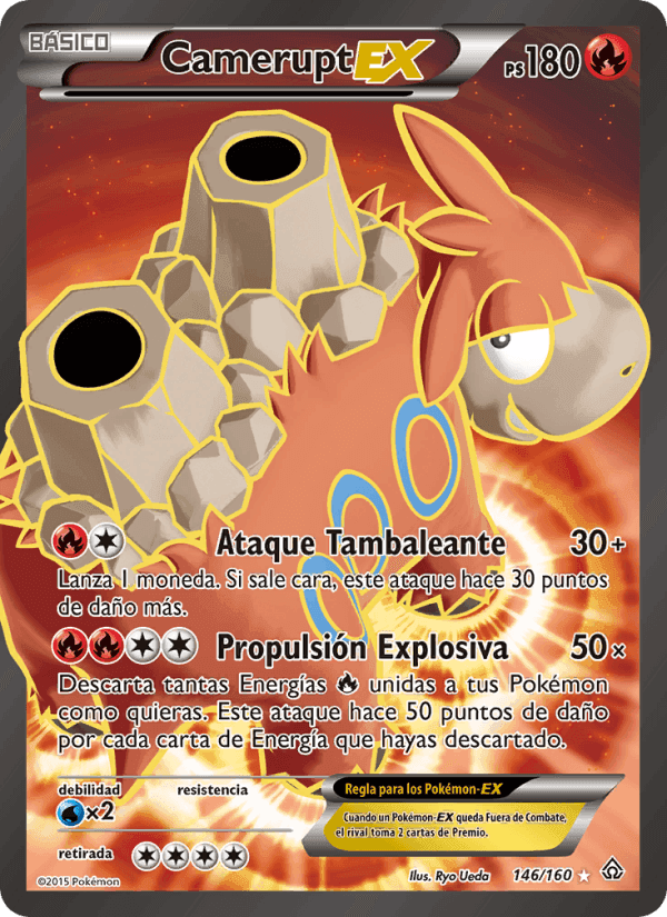 Camerupt EX, card 146 from Duelos Primigenios