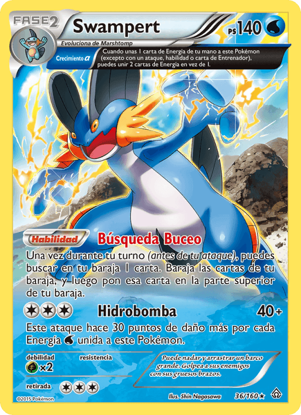 Swampert, carta 36 de Duelos Primigenios