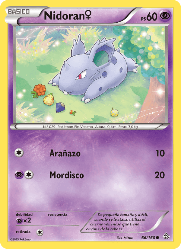 Nidoran♀, card 66 from Duelos Primigenios